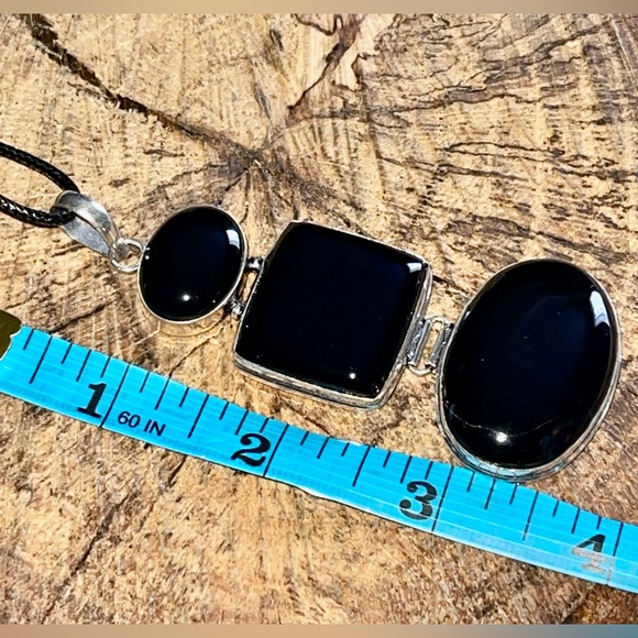 Large Black Onyx Pendant 3 1/2” - Picture 9 of 12